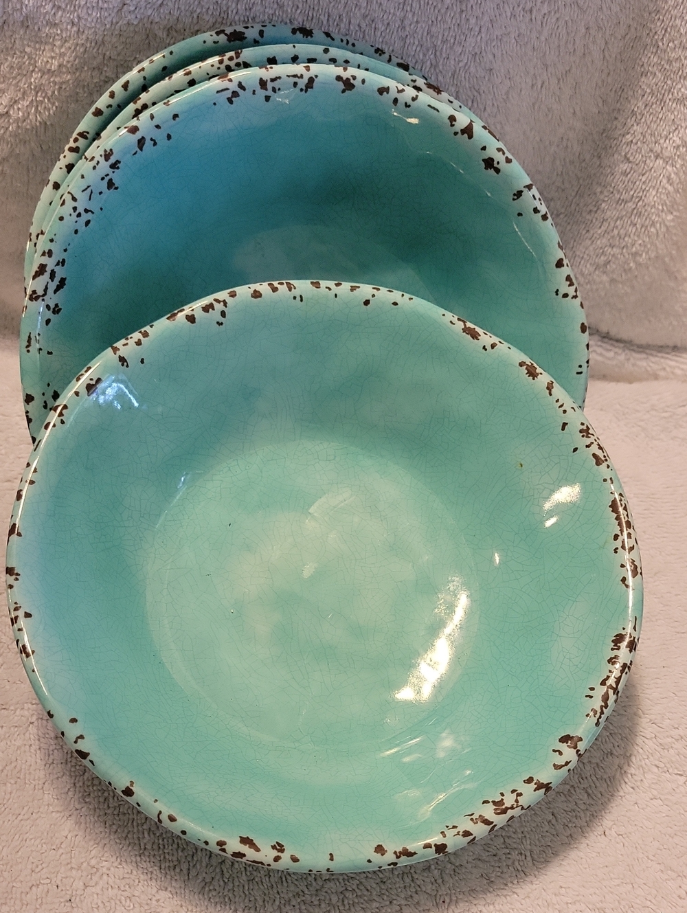 Tommy Bahama Rustic Speckled Edge Melamine Cereal Bowls